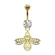 Banana placcata oro 14k con ciondolo a forma di ape