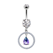 Banane argentée avec pendentif cercle avec...