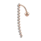 Banana rose gold with zigzag crystal bar pendant