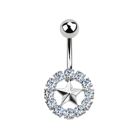 Stella banana dargento con cerchio di cristallo dargento