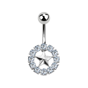 Stella banana dargento con cerchio di cristallo dargento