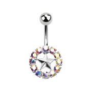 Stella dargento a banana con cerchio di cristallo...