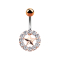 Banana rose gold star with silver crystal circle