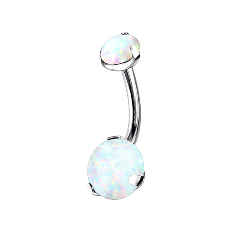 Banane argentée avec deux opales blanches