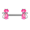 Barbell silver cat opal pink