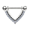 Barbell silver Hanger with crystals silver