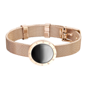 Bracciale in oro rosa e smalto nero con numeri romani