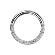 Bague segmentée pliable argentée, face...