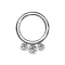 Micro bague segmentée pliable argent trois cristaux