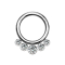 Bague micro segment pliable argent cinq cristaux