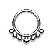 Micro segment ring, foldable, silver, seven balls