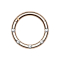 Micro Segmentring klappbar rosegold front fünf Kristalle silber