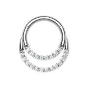 Anello a micro segmenti con cerniera in argento con doppi...