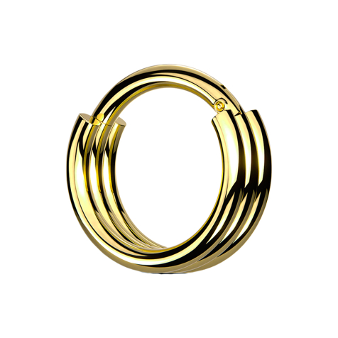 Micro anneau segment pliable doré trois cerceaux