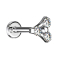 Micro Labret Innengewinde silber Dreieck drei Kristalle silber