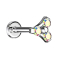 Micro Labret Innengewinde silber Dreieck drei Kristalle multicolor