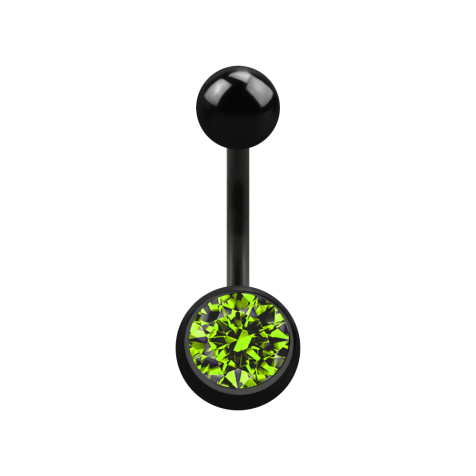 Banana black with ball and ball crystal light green