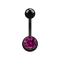 Banana black with ball and ball crystal fuchsia