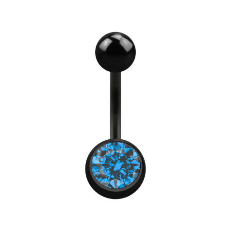 Banana black with ball and ball crystal light blue