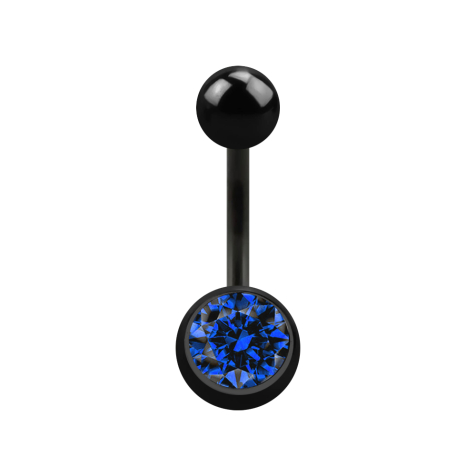 Banana black with ball and ball crystal dark blue