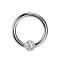 Micro Ball Closure Ring silver and crystal silver