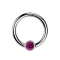 Micro Ball Closure anneau argent et cristal fuchsia