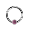 Micro Ball Closure Ring silver and crystal pink