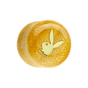 Flared Plug en bois de bambou Playboy Bunny sur fond...
