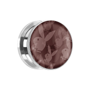 Flesh plug silver Playboy Bunny