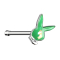 Clou nasal droit argenté Playboy Bunny Opal Glitter vert