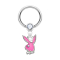 Anello con chiusura a microsfera in argento e cristallo con ciondolo Playboy Bunny rosa