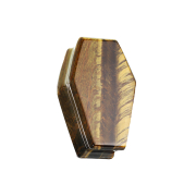 Flared plug casket made from tigers eye stone