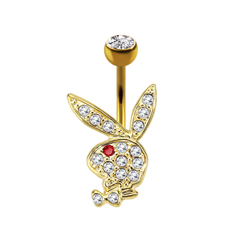 Banane 14k vergoldet mit Playboy Bunny rot