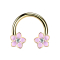 Circular barbell 14k gold-plated flower