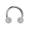 Micro Circular Barbell silver daisy crystal silver