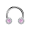 Micro Circular Barbell argento margherita cristallo rosa