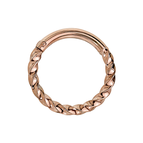 Micro anneau segment pliable tressé or rose