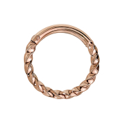 Micro anneau segment pliable tressé or rose