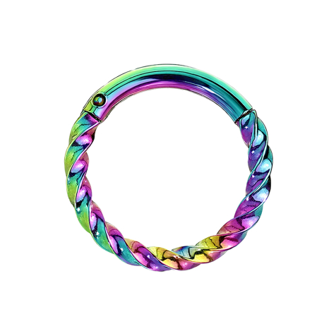 Micro segment ring hinged braided colored