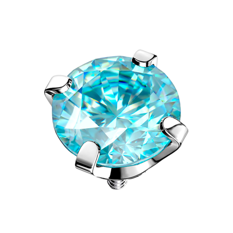 Dermal Anchor argent cristal aqua serti