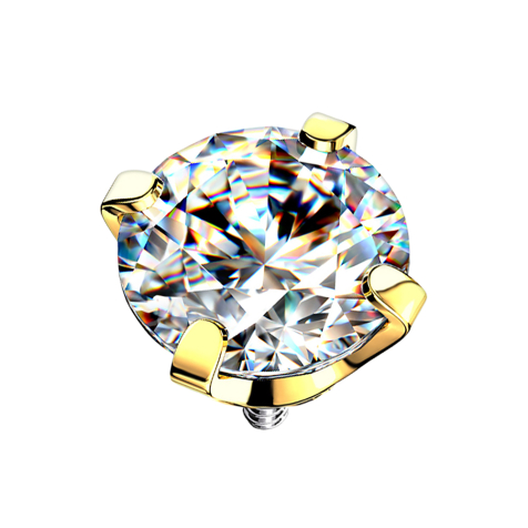 Dermal Anchor doré cristal serti dargent