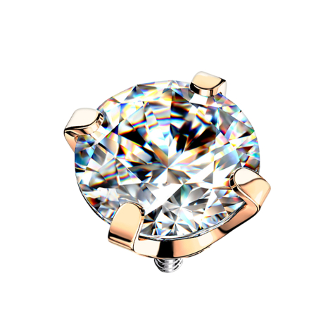 Dermal Anchor or rose cristal serti dargent