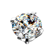 Dermal Anchor argent Cristal argenté serti