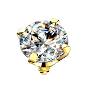 Dermal Anchor in cristallo placcato oro con incastonatura...