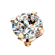 Dermal Anchor rosegold Kristall silber gefasst