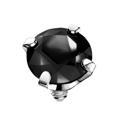 Dermal Anchor argenté cristal serti noir