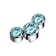 Dermal Anchor argent trois cristaux aqua