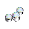 Dermal Anchor argent trois cristaux multicolores