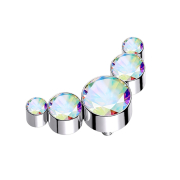 Dermal Anchor argent cinq cristaux multicolores
