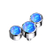 Dermal Anchor argent trois opales bleu